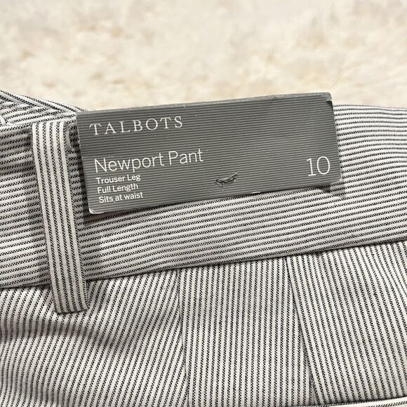 TALBOTS NEWPORT PANTS - Gray STRIPE - CURVY FIT SIZE 10 New With Tags - Picture 7 of 16